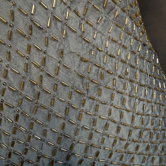 Anne Weyburn Beaded Top Embellished Scoop Neck Gold Polyester Sheer Size 14/42 - Picture 5 of 11